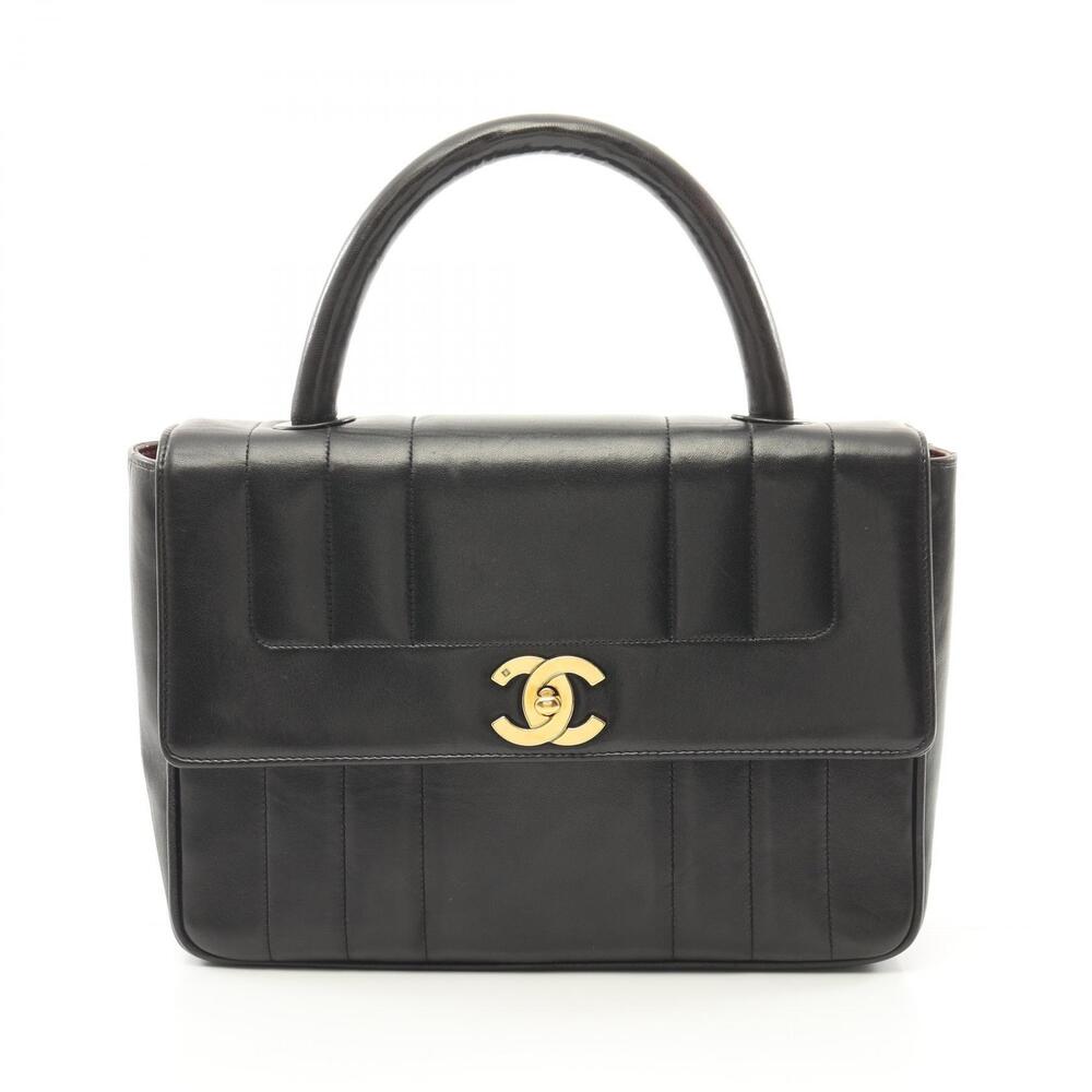 Chanel Mademoiselle Handbag Lambskin Sheepskin Black